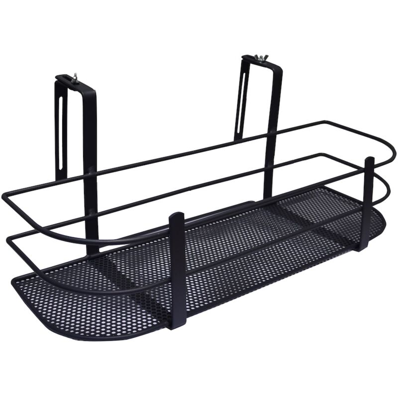 Support plantes et aromatiques pour balcon - fixations réglables - 60x28x26cm - anthracite - Louis Moulin