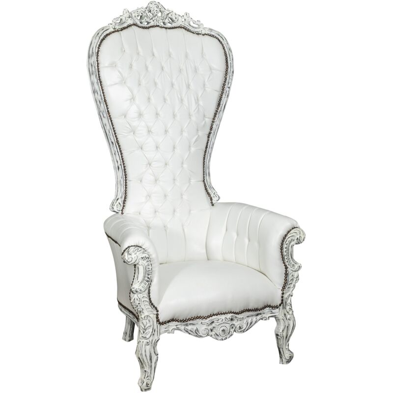 Biscottini - louis xiv french style solid beech wood made throne style armchair