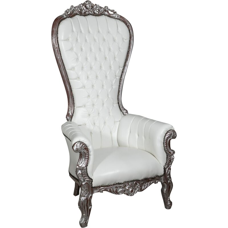 Biscottini - louis xiv french style solid beech wood made throne style armchair