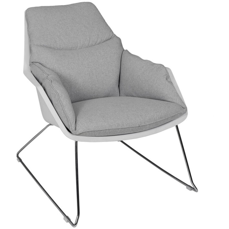 Altobuy - LOUNGE - Fauteuil Incliné Gris Coque Blanche