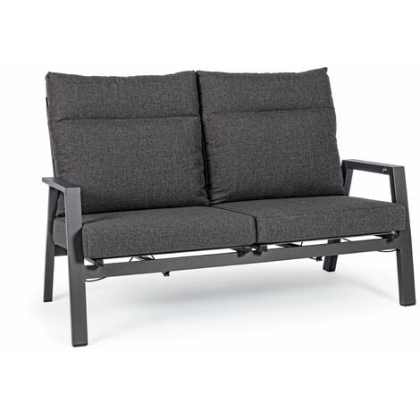 BIZZOTTO Lounge Kledi mit Kissen aus Aluminium und Texilene für Garten und Terrasse -Sofa / Anthrazit