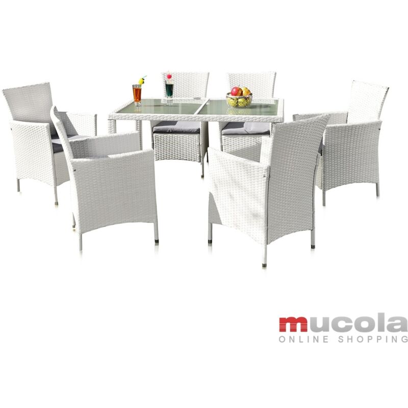 LOUNGE Mobilier de jardin, groupe de jardin, blanc, kit de 13 pièces