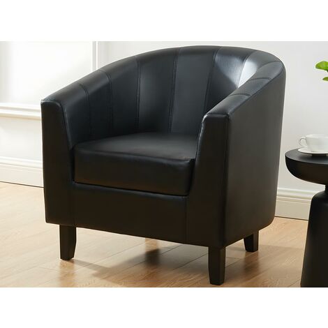 Lounge-Sessel - Kunstleder - Schwarz - CRISTOBAL II - Schwarz