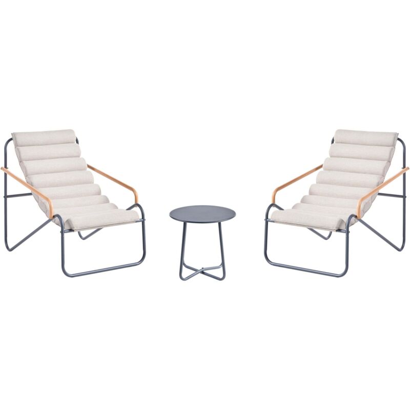 Beliani Lounge Set Mit Tisch 2-sitzer Pasto Metall Dunkelgrau