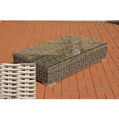 Lounge-Tisch Ariano 100 x 50 cm Rundrattan perlweiß