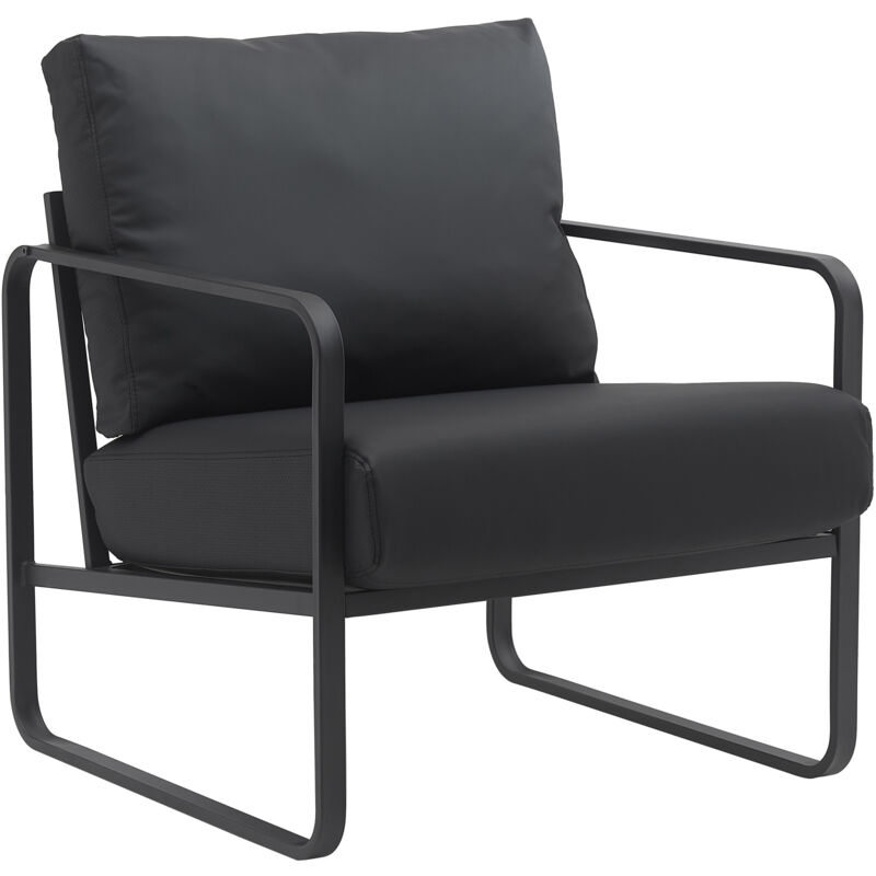 Clp Lounger Manea Schwarz Kunstleder