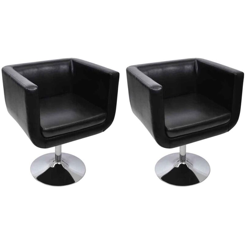 Betterlife - Loungesessel 2 Stk. Kunstleder Schwarz