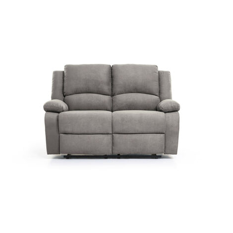 Loungitude – Canapé relaxation 2 places en microfibre – Inclinaison manuelle jusqu'à 170° – Dimensions 144x93x96 cm – Gris