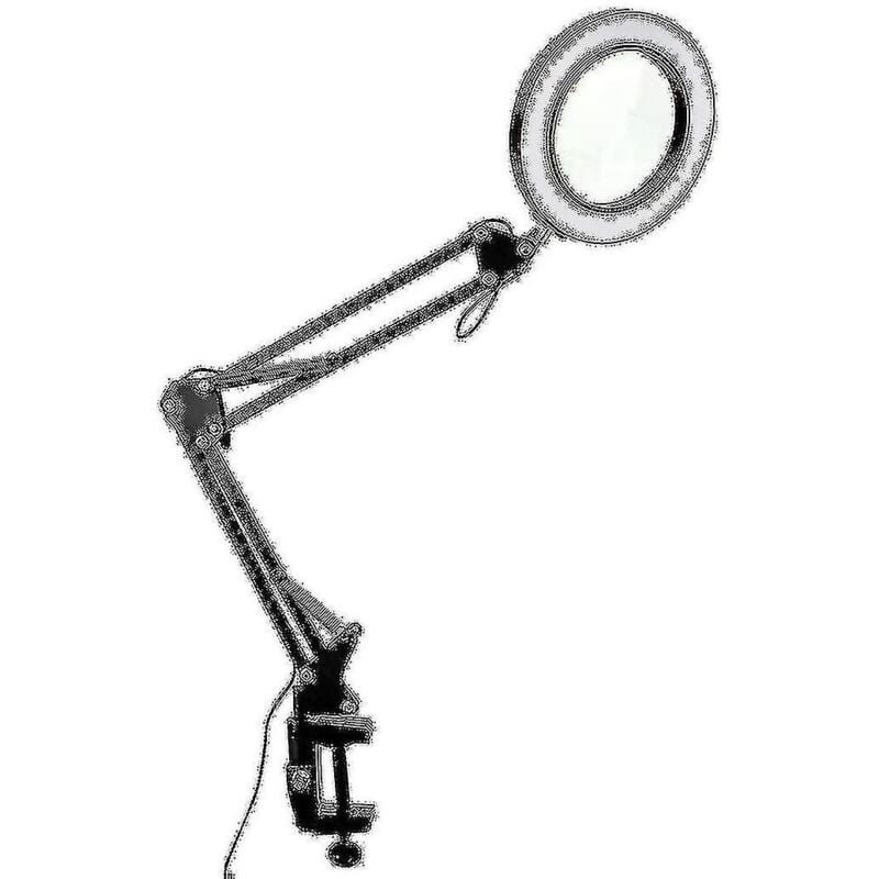 Loupe 10x avec lumière et 3 modes de couleur Lampe de bureau loupe réglable en 10 niveaux de luminosité pour