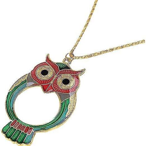 loupe 10x, Mini Collier De Loupe De Poche, Loupe De Hibou De Dessin Anim Mignon Avec Chane En Mtal