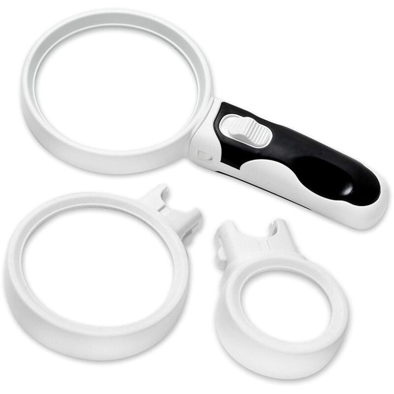 Fishtec - Loupe 3 en 1 - 3 Grossissements 2,5X , 5X, 162X - Lumières led