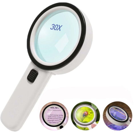 Loupe 30X avec grande loupe portable légère