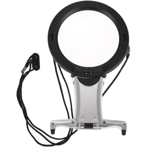 Loupe à 2 lentilles X2 et X6 Grossissement Illuminant LED Sangle de cou mains libres pour broderie Lecture Livre Couture Artisanat Bijoux Artisanat