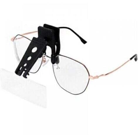 Loupe à clipser mains libres avec 3 lentilles interchangeables (1,5X, 2,5X, 3,5X) pour lecture, couture, loisirs, ABS/métal, 72mm