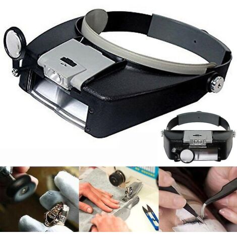 Loupe à éclairage LED Loupe en verre Loupe serre-tête pour lunettes