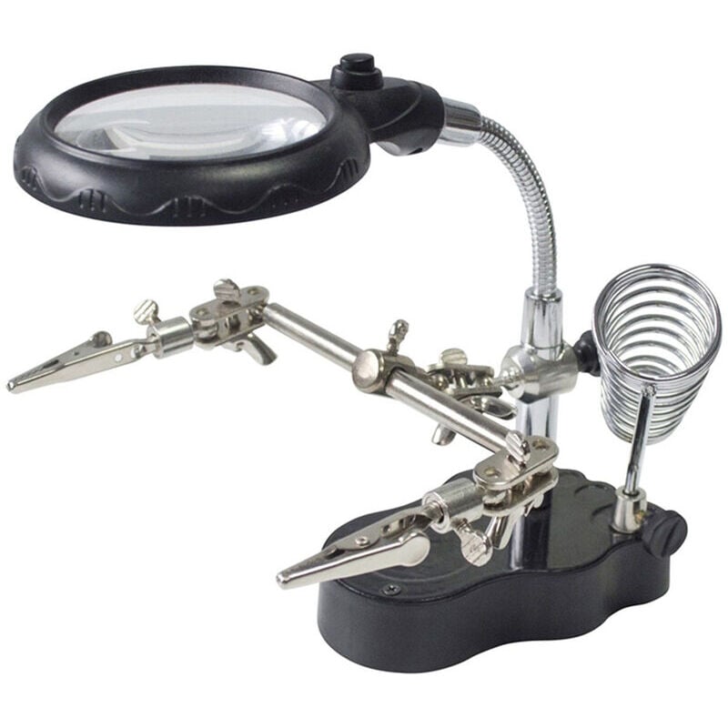 Loupe A Led, Avec Bras A Fixation Sur Pied, Noir