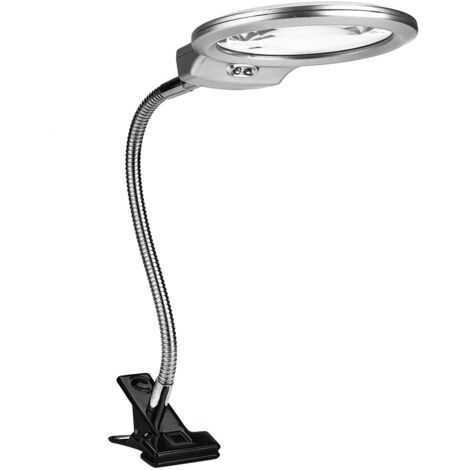 Loupe à LED réglable avec pince de bureau pour réparation de bijoux et montres
