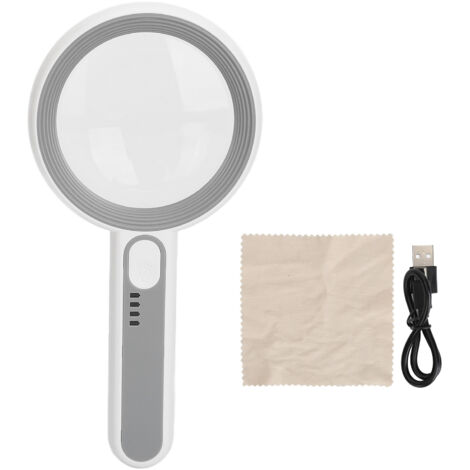 Loupe à main LED 75mm avec lumière réglable pour lecture, bijoux et travaux de précision