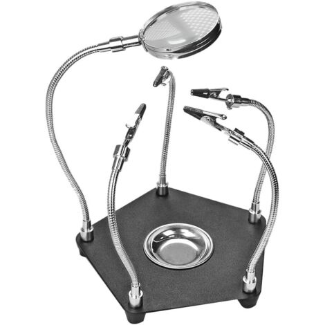 Loupe à pince crocodile pour carte PCB, réparation de soudure, outil troisième main