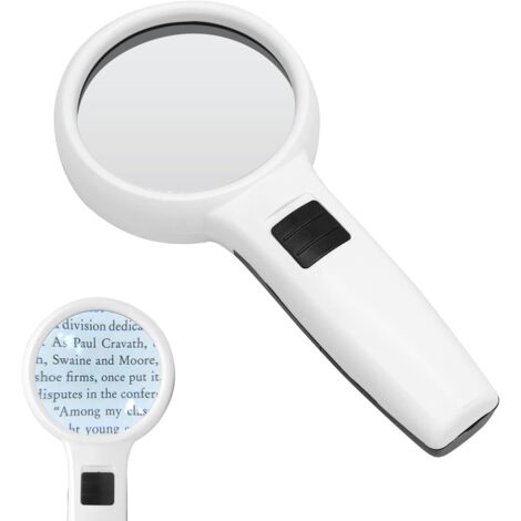 Loupe avec lumière, grande loupe de poche 30X