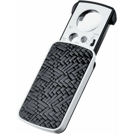 Loupe Bijoutiers Loupe de Poche Petite Loupe Portable Loupe de Bijoux 30 X 60 X 90 X Grossissement avec LED et UV Lampes (Noir)