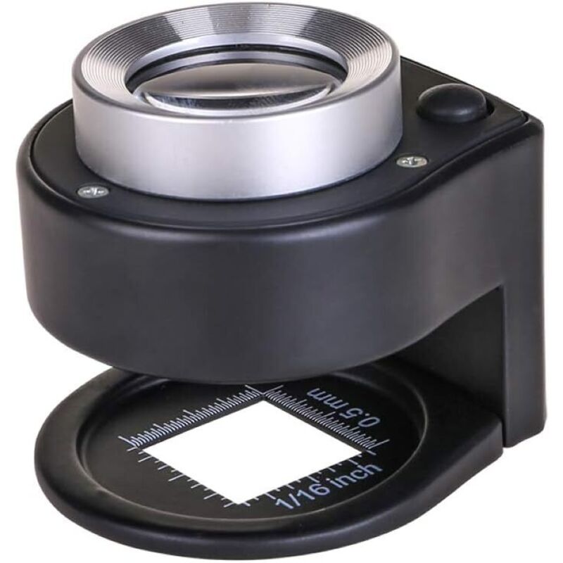 Loupe compte fil 10x 30x lumière led échelle portable tissu