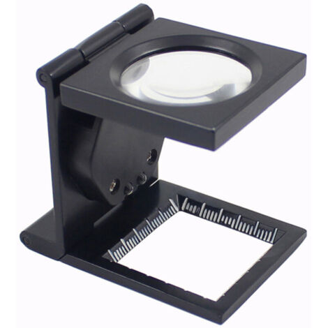 Loupe compte-fils pliant pliable avec monture en métal peint en noir