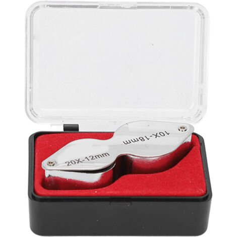 Loupe de Bijoutier 10X20X Pliable avec Double Lentille en Verre Optique pour Inspection Tatouage et Détails