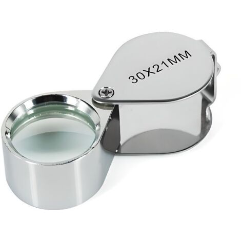 Loupe de bijoutier TRIXES - 30x21mm - Verre optique - Cadre chromé - Pour horlogers et diamantaires