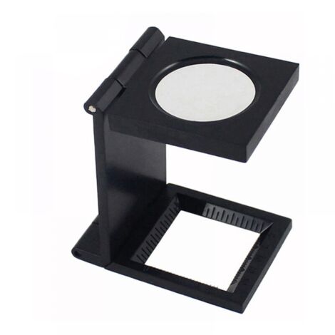 Loupe de bureau pliable en métal, compteur de fils, grossissement x10, pour le travail, le bureau, la maison, la réparation, les loisirs, l'artisanat et la presse.