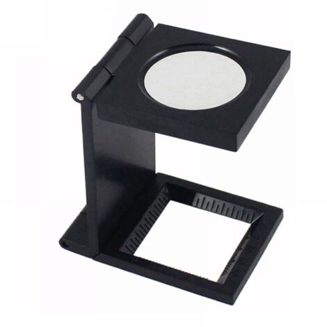 Loupe de bureau pliable en métal, compteur de fils, grossissement x10, pour le travail, le bureau, la maison, la réparation, les loisirs, l'artisanat et la presse.