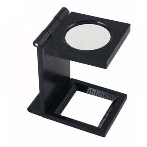 Loupe de bureau pliable en métal, compteur de fils, grossissement x10, pour le travail, le bureau, la maison, la réparation, les loisirs, l'artisanat et la presse.