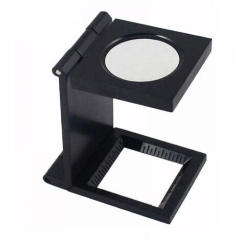 Loupe de bureau pliable en métal, compteur de fils, grossissement x10, pour le travail, le bureau, la maison, la réparation, les loisirs, l'artisanat et la presse.