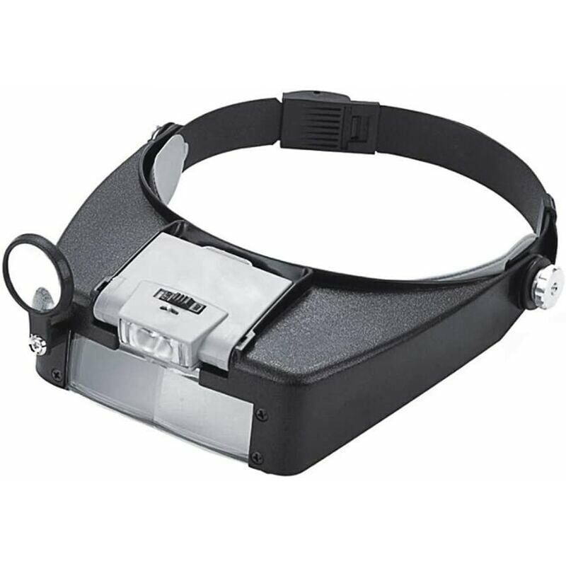 Start - Loupe de casque éclairée à 2 led grise réparation de lecture loupe en plastique acrylique lentille optique