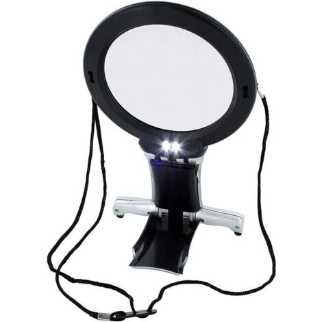 Loupe de Grossissant Cou et de Bureau Loupe 6X, Bras et Bureau Mains-Libres éclairés loupe à LED travaux d'aiguille, Bijoux Hobby, réparation de Points de Croix, Art, Objets d'artisanat