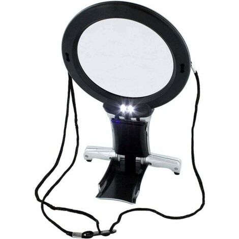 Loupe de Grossissant Cou et de Bureau Loupe 6X, Bras et Bureau Mains-Libres éclairés loupe à LED travaux d'aiguille, Bijoux Hobby, réparation de Points de Croix, Art, Objets d'artisanat