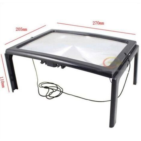 Loupe de lecture A4 Pleine Page Grandes Mains Libres Lumière Magnifier LED