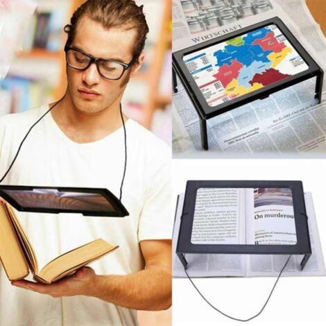 Loupe de lecture, loupe lumineuse grossissante x3, aide à la lecture