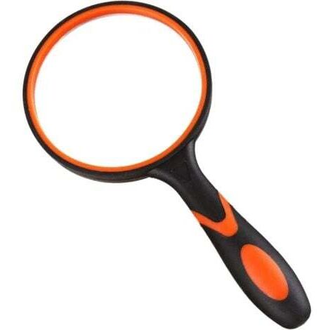 Loupe de lecture (orange et noire), loupe de lecture 10x, loupe pour enfants, loupe, loupe de lecture à main, loupe 10x pour enfants, loupe avec poignée, loupe de lecture à main