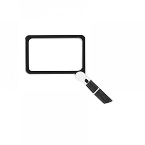 Loupe de lecture pleine page 5x, loupe pliante éclairée avec 48 LED, loupe rectangulaire à main, noir et blanc