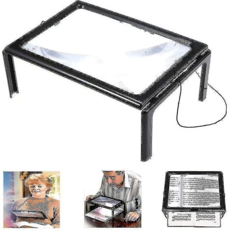 Loupe de lecture pleine page à éclairage LED, format 3D