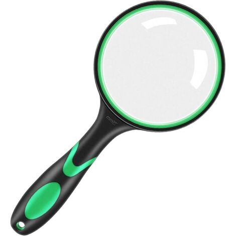 Loupe de lecture portable 10x, lentille grossissante de 75 mm avec poignée en caoutchouc souple antidérapante pour la lecture, la