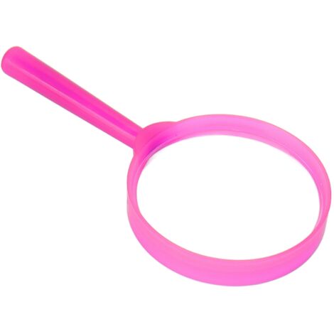 Loupe de lecture portable avec manche en plastique pour enfants et étudiants - Rose