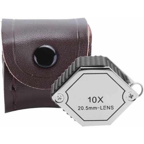 Loupe de poche 10X avec lentille triplet en verre optique, 10 x 20.5mm, outil de grossissement pour bijoux