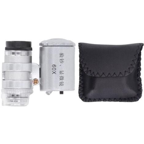 Loupe de poche 60X avec lumière LED et mise au point réglable pour observations détaillées