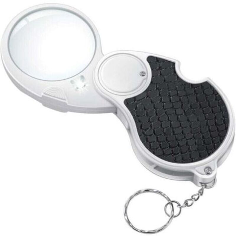 VURAHOME - Loupe de poche éclairée 5x - Diamètre 45mm, pliante - Pour lecture pièces de monnaie/loisirs/voyages - Petite et portable - Hobbysites et
