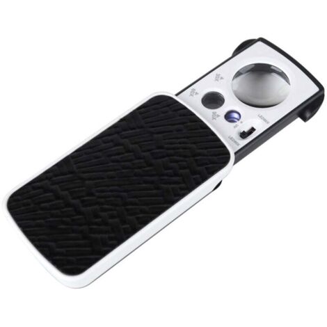 Loupe de poche éclairée à LED - Loupe 30X 60X 90X - Loupe de lecture éclairée pour personnes âgées - Loupe de poche pliable noire pour bijoux, pièces de monnaie, diamants et timbres