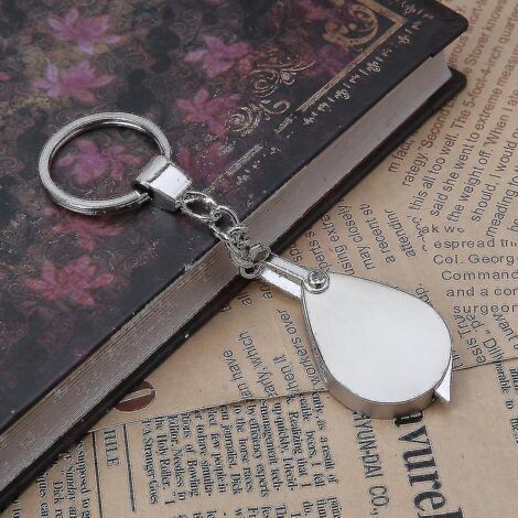 Loupe de poche pliable, mini loupe porte-clés en métal, loupe de lecture