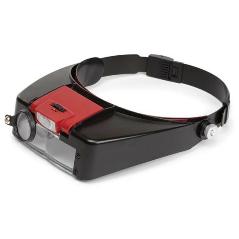 Loupe frontale, avec éclairage led, grossissement 1.8x/2.3x/3.3x, avec module lumineux réglable - Velleman