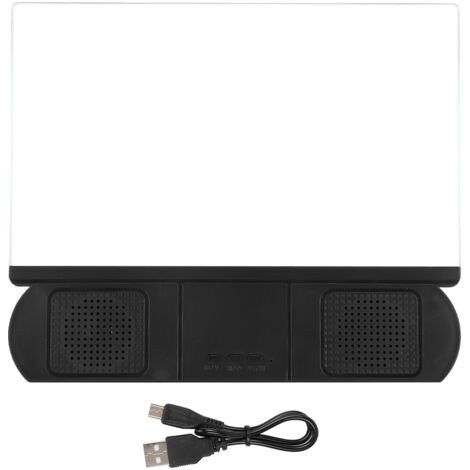 Loupe d'écran téléphone 10 pouces HD avec support et enceinte Bluetooth - Lentille acrylique amplificatrice noire
